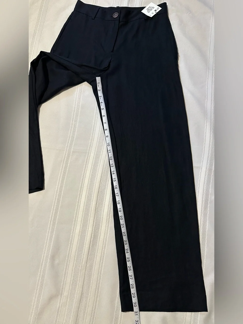 Zara Wide-Leg Linen Blend Trouser’s Black Size S NWOT